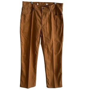L.L. Bean Mens Brown Workwear Pants 38x30 100% Cotton 5 Pocket Straight